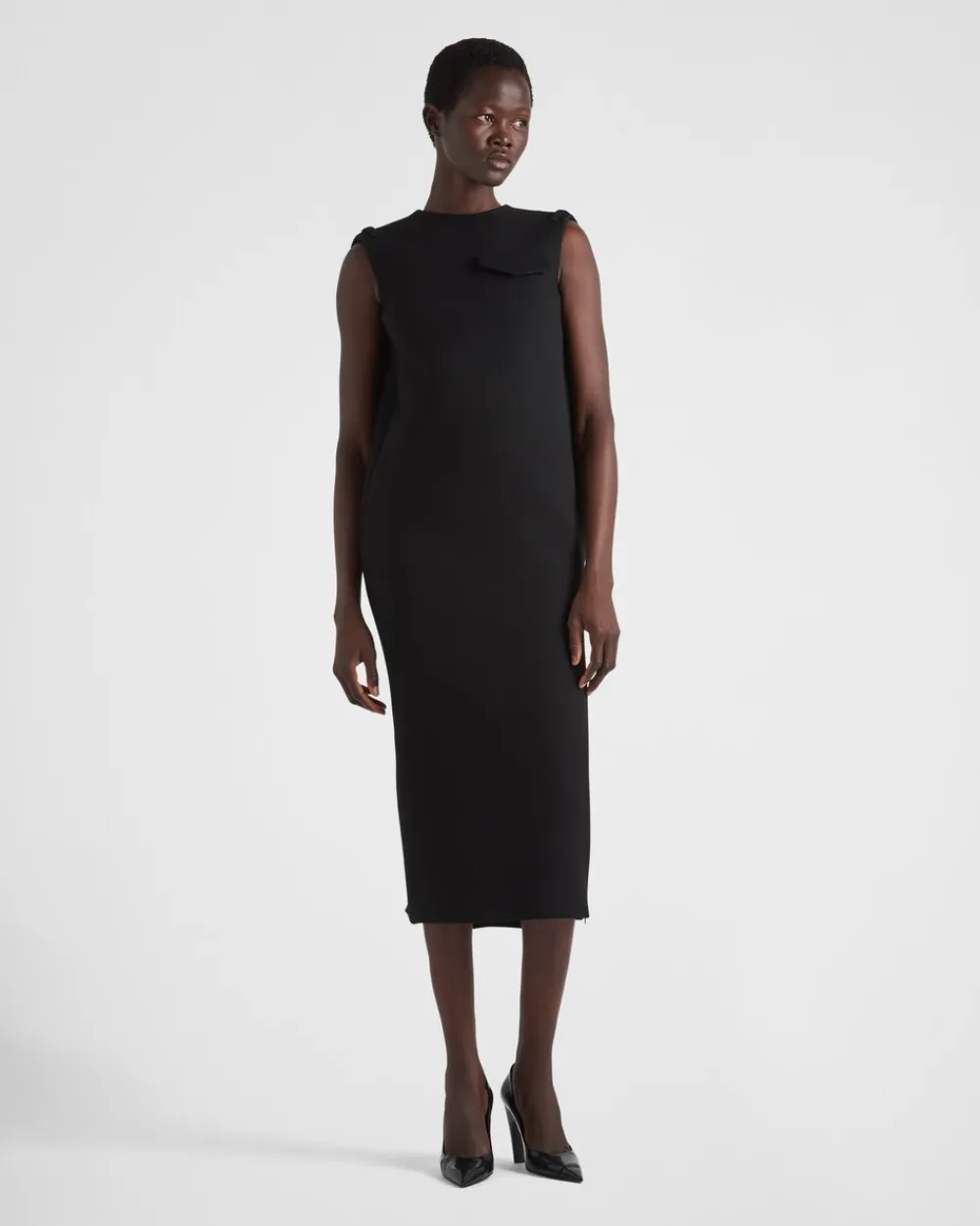 Mujer Prada VESTIDOS^Vestido Midi En Gabardina De Natté
