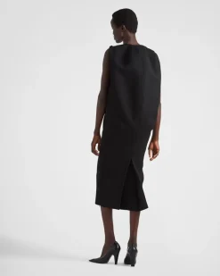 Mujer Prada VESTIDOS^Vestido Midi En Gabardina De Natté