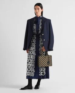 Mujer Prada VESTIDOS^Vestido Plisado De Crepé De China Estampado