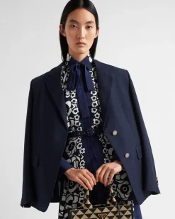 Mujer Prada VESTIDOS^Vestido Plisado De Crepé De China Estampado