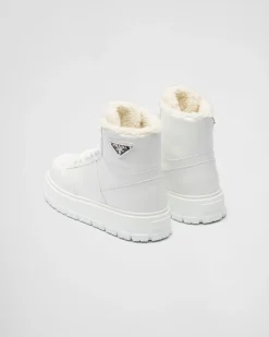 Mujer Prada ZAPATILLAS DEPORTIVAS^Zapatillas De Caña Alta De Piel Y Borreguillo