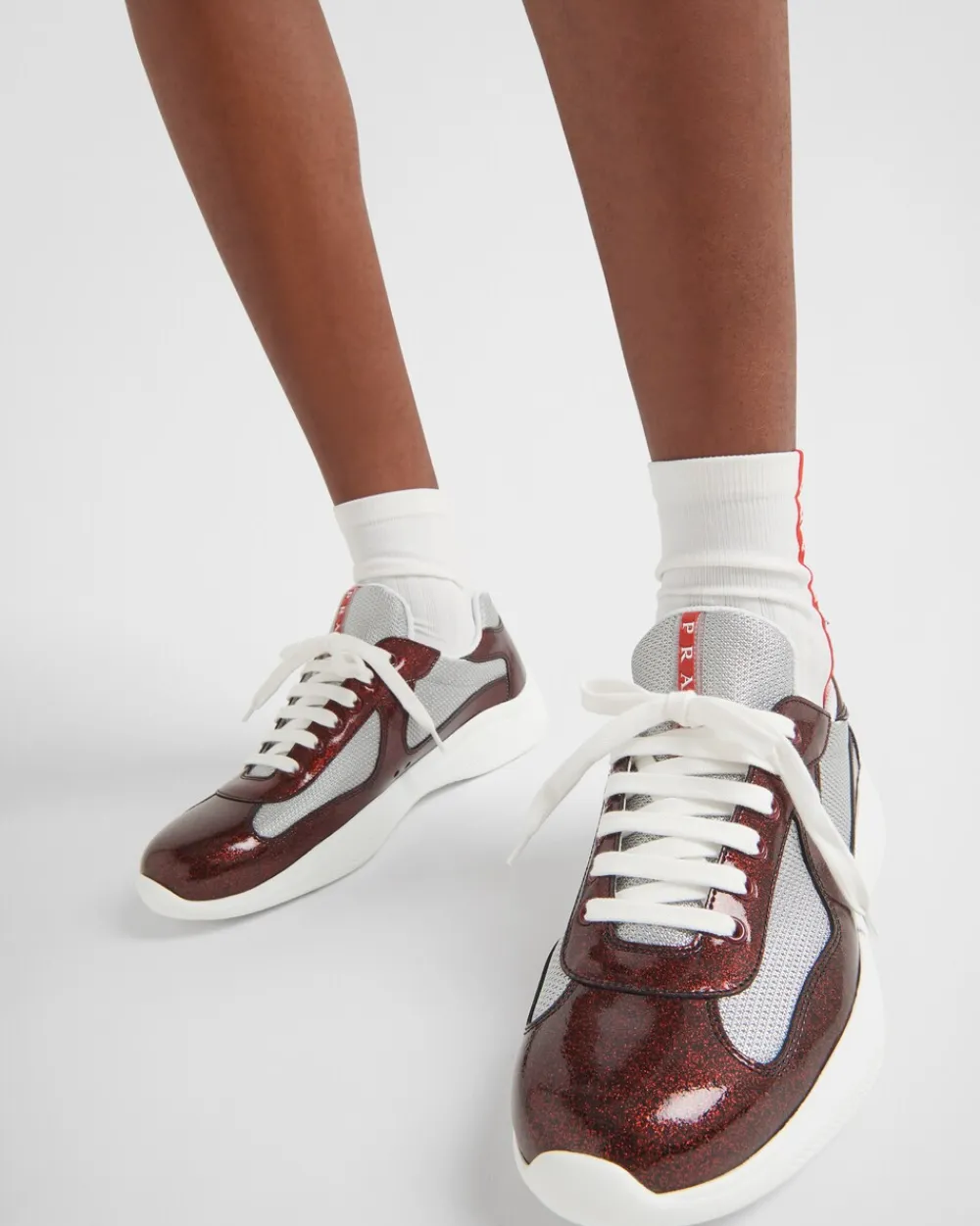 Hombre Prada ZAPATOS|AMERICA'S CUP^Zapatillas De Charol Y Tejido Técnico America's Cup