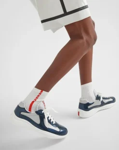 Hombre Prada ZAPATOS|AMERICA'S CUP^Zapatillas De Charol Y Tejido Técnico America's Cup