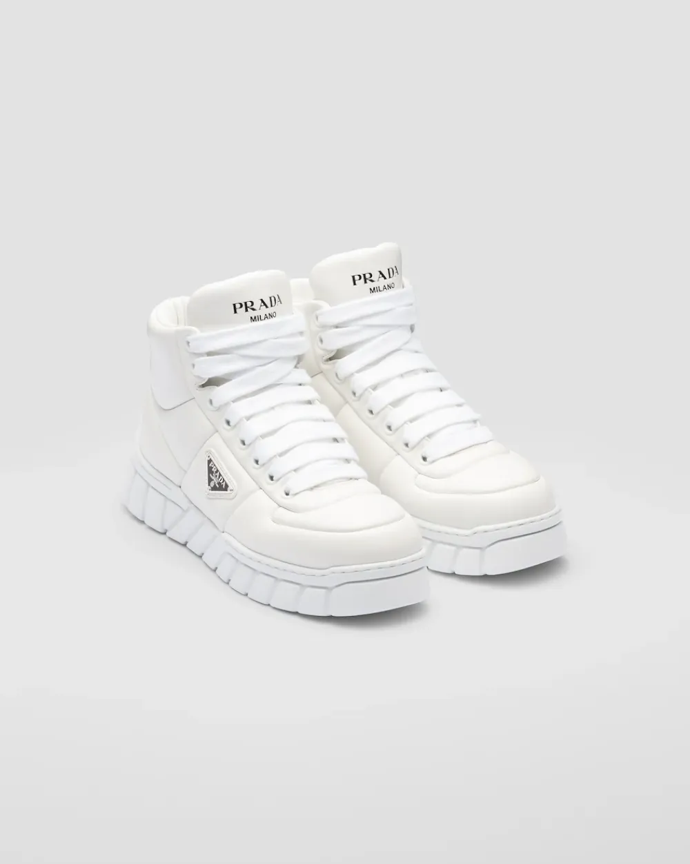 Hombre Prada ZAPATILLAS DEPORTIVAS^Zapatillas De Napa Acolchadas De Caña Alta