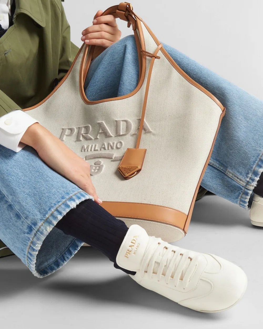 Mujer Prada ZAPATILLAS DEPORTIVAS^Zapatillas De Piel