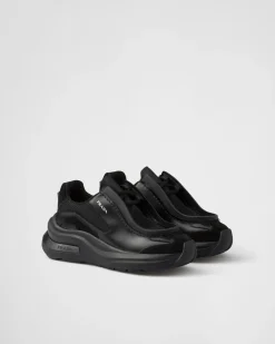 Mujer Prada ZAPATILLAS DEPORTIVAS^Zapatillas De Piel Cepillada, Tejido Técnico Y Ante