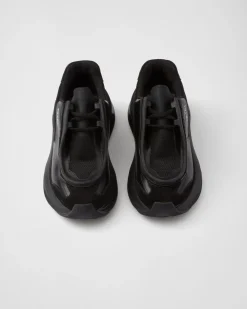 Mujer Prada ZAPATILLAS DEPORTIVAS^Zapatillas De Piel Cepillada, Tejido Técnico Y Ante