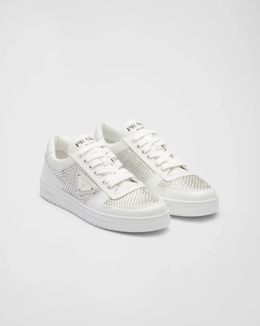 Mujer Prada ZAPATILLAS DEPORTIVAS^Zapatillas De Piel Con Cristales