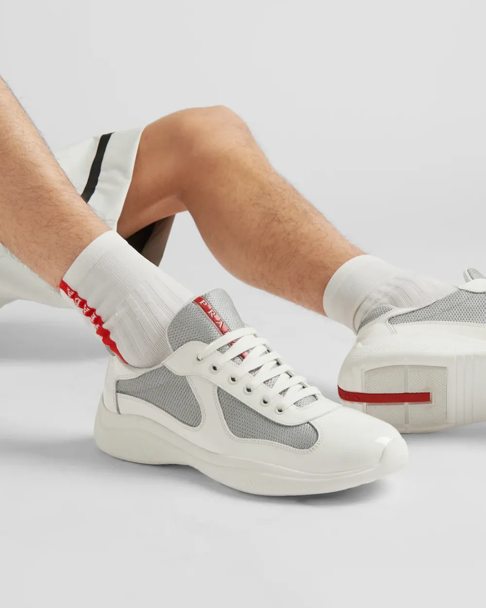 Hombre Prada ZAPATOS|ZAPATILLAS DEPORTIVAS^Zapatillas America's Cup De Charol Y Tejido Técnico