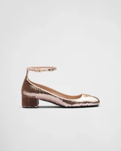 Mujer Prada ZAPATOS DE SALÓN Y BAILARINAS^Zapato De Salón De Satén Con Lentejuelas