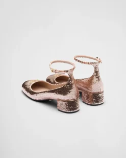 Mujer Prada ZAPATOS DE SALÓN Y BAILARINAS^Zapato De Salón De Satén Con Lentejuelas