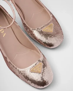 Mujer Prada ZAPATOS DE SALÓN Y BAILARINAS^Zapato De Salón De Satén Con Lentejuelas