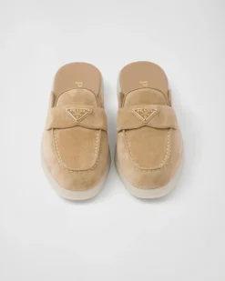 Mujer Prada MOCASINES^Zapatos De Ante Sin Talón