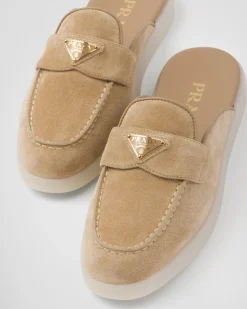 Mujer Prada MOCASINES^Zapatos De Ante Sin Talón