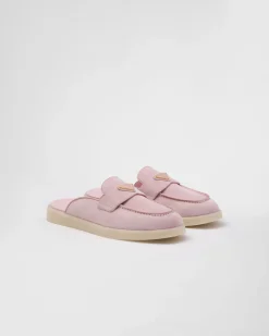 Mujer Prada MOCASINES^Zapatos De Ante Sin Talón