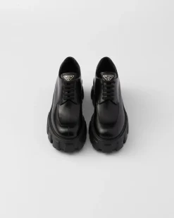 Mujer Prada ZAPATOS CON CORDONES^Zapatos De Cordones Monolith De Piel Cepillada
