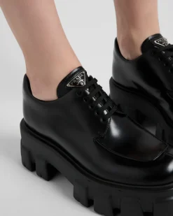 Mujer Prada ZAPATOS CON CORDONES^Zapatos De Cordones Monolith De Piel Cepillada