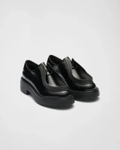 Mujer Prada ZAPATOS CON CORDONES^Zapatos De Piel Cepillada Con Cordones