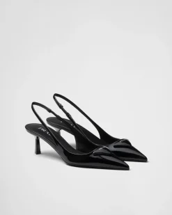 Mujer Prada ZAPATOS DE SALÓN Y BAILARINAS^Zapatos De Salón Destalonados De Charol