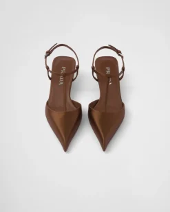 Mujer Prada ZAPATOS DE SALÓN Y BAILARINAS^Zapatos De Salón Destalonados De Satén