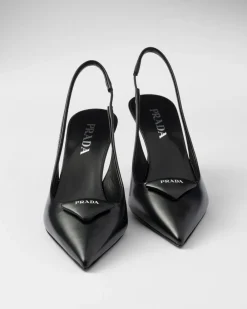 Mujer Prada ZAPATOS DE SALÓN Y BAILARINAS^Zapatos De Salón Slingbacks En Piel Cepillada