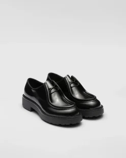 Hombre Prada ZAPATOS CON CORDONES^Zapatos Diapason Con Cordones De Piel Mate Y Cepillada