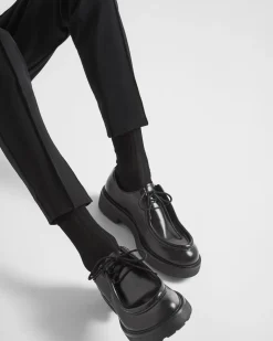 Hombre Prada ZAPATOS CON CORDONES^Zapatos Diapason Con Cordones De Piel Mate Y Cepillada
