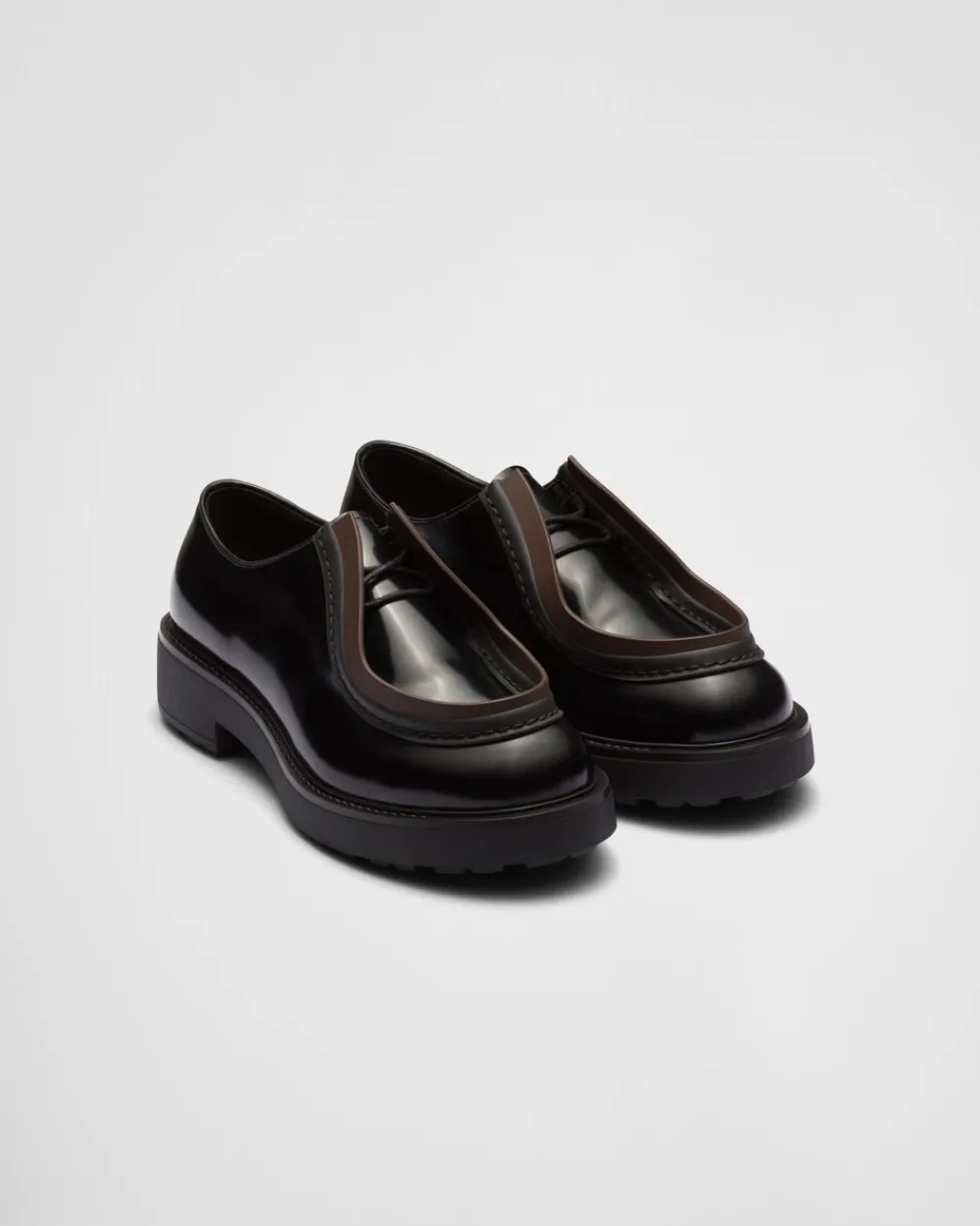 Hombre Prada ZAPATOS CON CORDONES^Zapatos Diapason Con Cordones De Piel Mate Y Cepillada