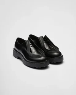 Hombre Prada ZAPATOS CON CORDONES^Zapatos Diapason Con Cordones De Piel Mate Y Cepillada