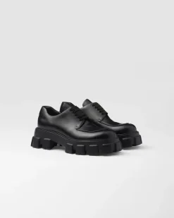 Hombre Prada ZAPATOS CON CORDONES^Zapatos Monolith En Piel Cepillada Y Cordones