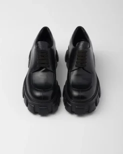 Hombre Prada ZAPATOS CON CORDONES^Zapatos Monolith En Piel Cepillada Y Cordones
