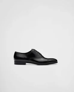 Hombre Prada ZAPATOS CON CORDONES^Zapatos Oxford De Piel Cepillada Fumé