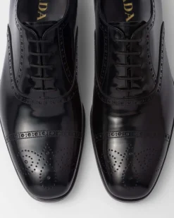 Hombre Prada ZAPATOS CON CORDONES^Zapatos Oxford De Piel Cepillada Fumé