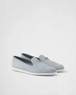Hombre Prada MOCASINES^Zapatos Sin Cordones De Ante De Becerro