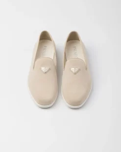 Hombre Prada MOCASINES^Zapatos Sin Cordones De Ante De Becerro