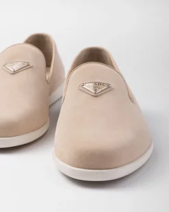 Hombre Prada MOCASINES^Zapatos Sin Cordones De Ante De Becerro