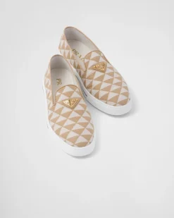 Mujer Prada ZAPATILLAS DEPORTIVAS^Zapatos Sin Cordones De Tejido Bordado