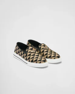 Mujer Prada ZAPATILLAS DEPORTIVAS^Zapatos Sin Cordones De Tejido Bordado