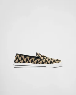 Mujer Prada ZAPATILLAS DEPORTIVAS^Zapatos Sin Cordones De Tejido Bordado