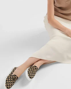 Mujer Prada ZAPATILLAS DEPORTIVAS^Zapatos Sin Cordones De Tejido Bordado