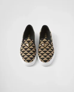 Mujer Prada ZAPATILLAS DEPORTIVAS^Zapatos Sin Cordones De Tejido Bordado