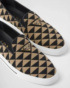 Mujer Prada ZAPATILLAS DEPORTIVAS^Zapatos Sin Cordones De Tejido Bordado