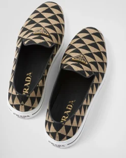 Mujer Prada ZAPATILLAS DEPORTIVAS^Zapatos Sin Cordones De Tejido Bordado