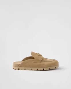 Mujer Prada PANTUFLAS Y CHINELAS^Zuecos De Ante