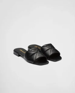 Mujer Prada PANTUFLAS Y CHINELAS^Zuecos En Napa Acolchada