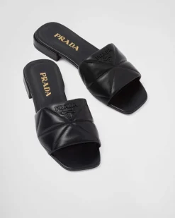 Mujer Prada PANTUFLAS Y CHINELAS^Zuecos En Napa Acolchada