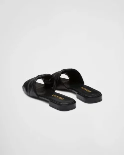 Mujer Prada PANTUFLAS Y CHINELAS^Zuecos En Napa Acolchada