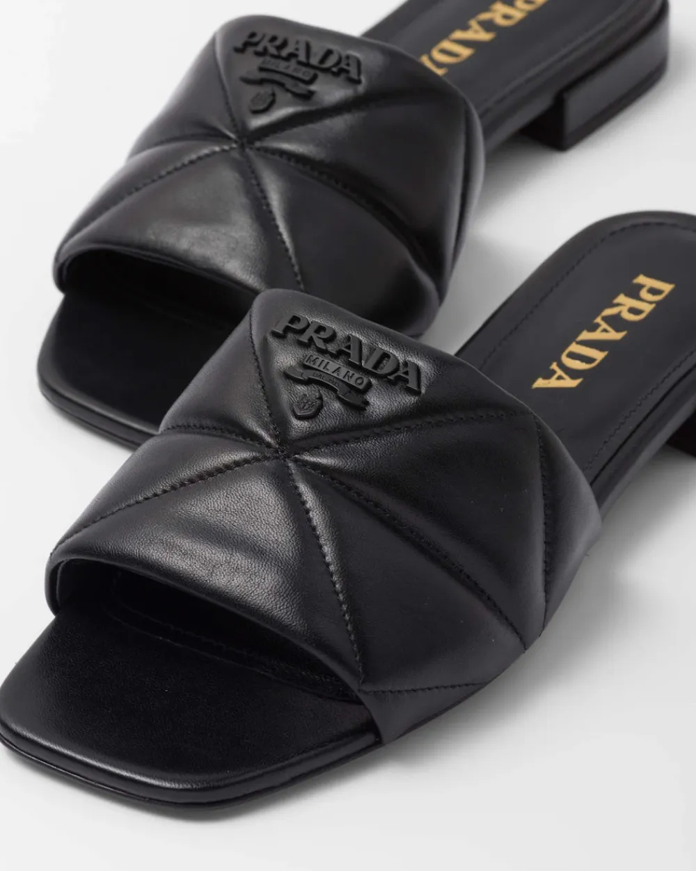 Mujer Prada PANTUFLAS Y CHINELAS^Zuecos En Napa Acolchada
